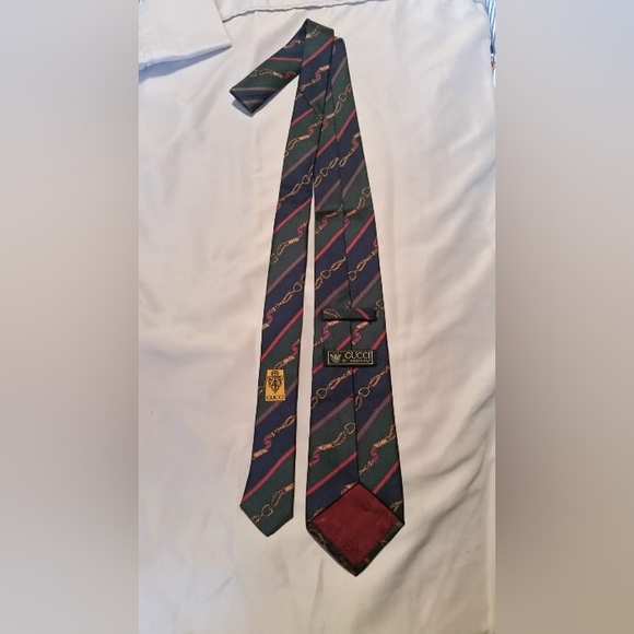 Authentic Vintage GUCCI 100% Silk Equestrian Tartan Made in Italy Neck Tye Tie - Picture 2 of 9